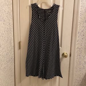 Black and white striped dress